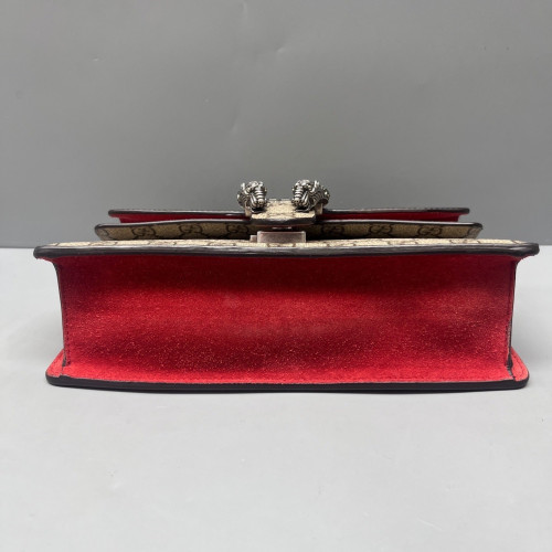 Gucci Crystal Small Dionysus GG Supreme Monogram Beige Red