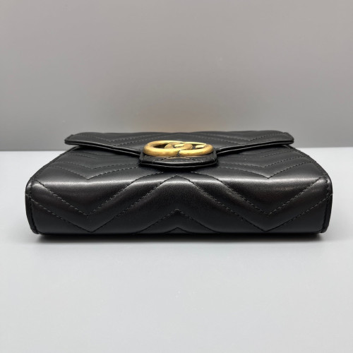 Gucci Matelasse GG Marmont Chain Wallet Calfskin Black
