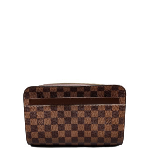 Louis Vuitton Pochette Saint Louis Clutch Damier Ebene Brown