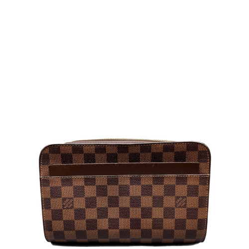 Louis Vuitton Pochette Saint Louis Clutch Damier Ebene Brown