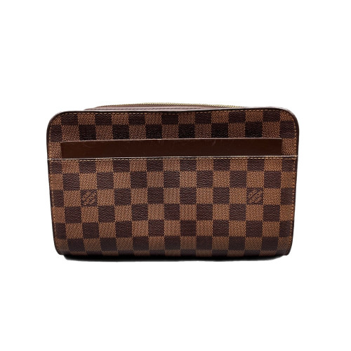 Louis Vuitton Pochette Saint Louis Clutch Damier Ebene Brown