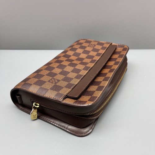 Louis Vuitton Pochette Saint Louis Clutch Damier Ebene Brown
