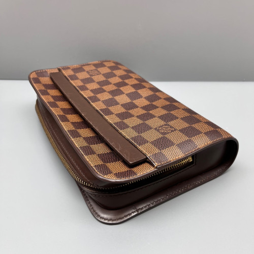 Louis Vuitton Pochette Saint Louis Clutch Damier Ebene Brown