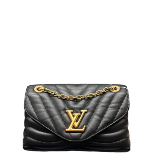 Louis Vuitton New Wave Chain Bag MM NM Calfskin Black