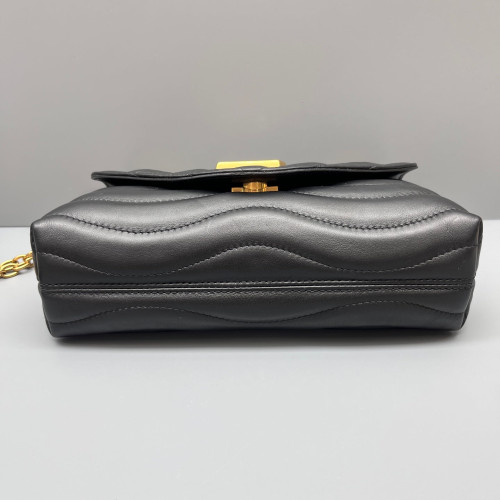 Louis Vuitton New Wave Chain Bag MM NM Calfskin Black