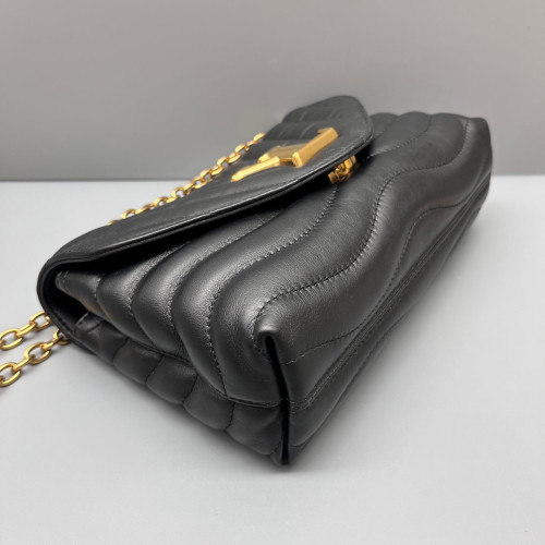 Louis Vuitton New Wave Chain Bag MM NM Calfskin Black