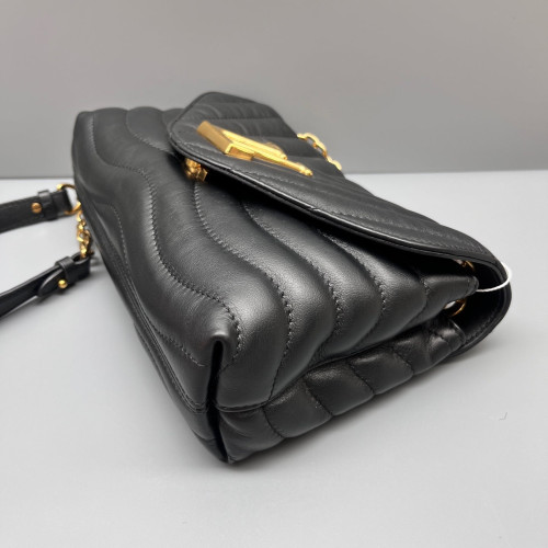 Louis Vuitton New Wave Chain Bag MM NM Calfskin Black