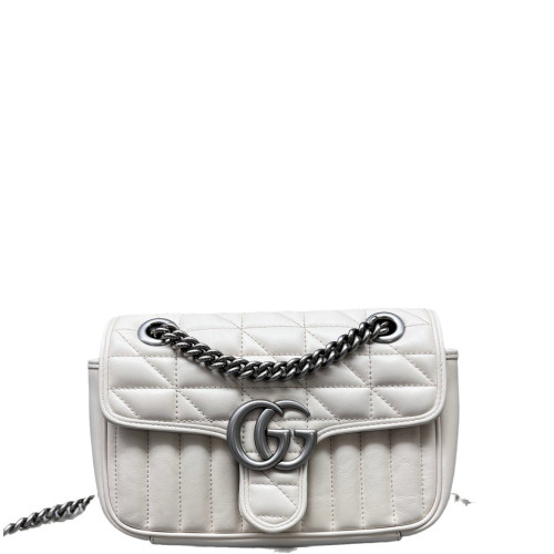Gucci Matelasse Mini GG Marmont Calfskin White