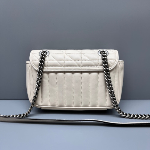 Gucci Matelasse Mini GG Marmont Calfskin White