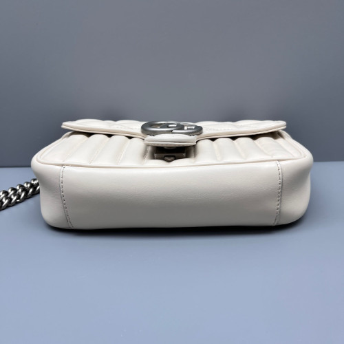Gucci Matelasse Mini GG Marmont Calfskin White