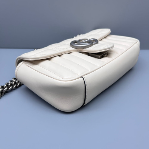 Gucci Matelasse Mini GG Marmont Calfskin White