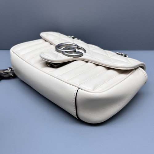 Gucci Matelasse Mini GG Marmont Calfskin White