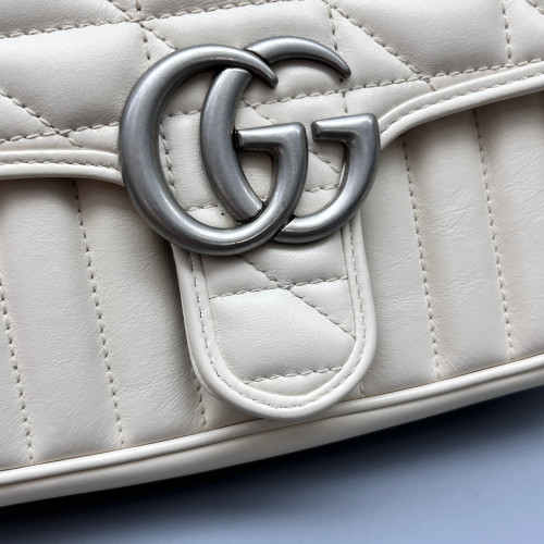Gucci Matelasse Mini GG Marmont Calfskin White