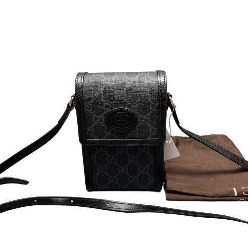 Gucci Phone Holder GG Supreme Monogram Black