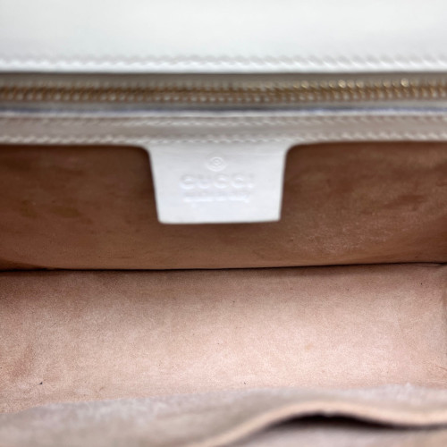 Gucci Web Small Sylvie Shoulder Bag Calfskin White