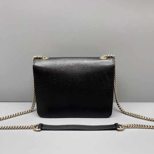 Gucci Small Interlocking G Shoulder Bag Grained Calfskin Black Gucci Small Interlocking G Shoulder Bag Grained Calfskin Black