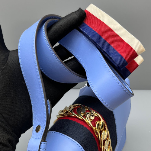 Gucci Web Small Sylvie Shoulder Bag Calfskin Blue Gucci Web Small Sylvie Shoulder Bag Calfskin Blue