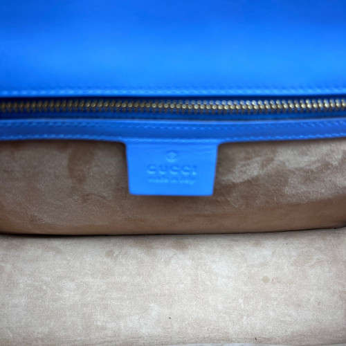 Gucci Web Small Sylvie Shoulder Bag Calfskin Blue Gucci Web Small Sylvie Shoulder Bag Calfskin Blue