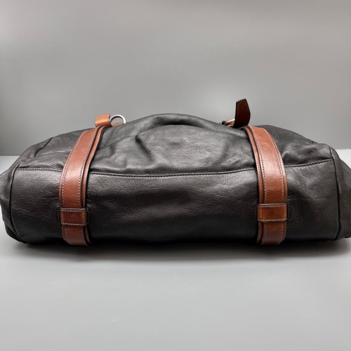 Prada Tote Bag Calfskin Black Brown