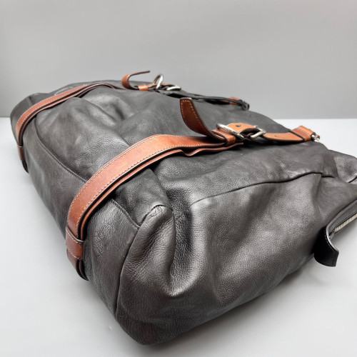 Prada Tote Bag Calfskin Black Brown