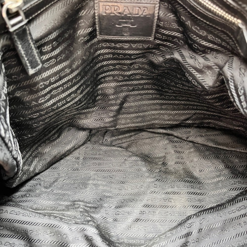 Prada Tote Bag Calfskin Black Brown