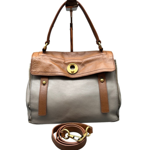 Yves Saint Laurent Medium Muse Two Bag Calfskin Brown Grey