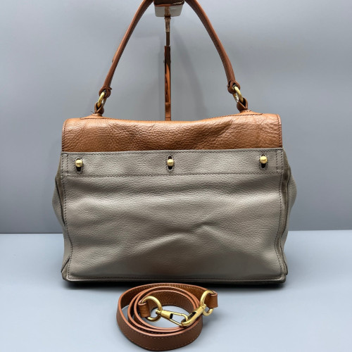Yves Saint Laurent Medium Muse Two Bag Calfskin Brown Grey