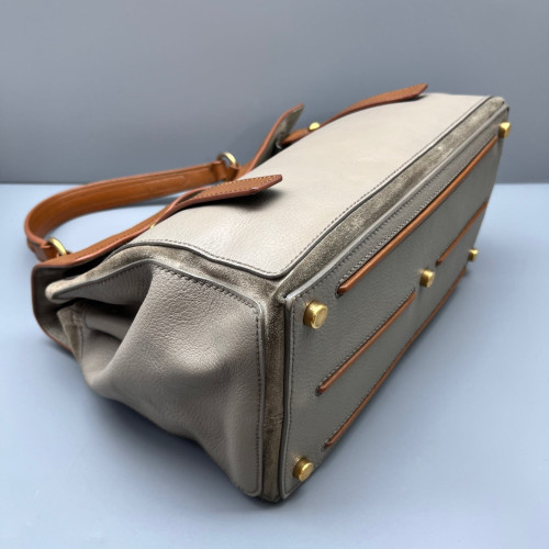 Yves Saint Laurent Medium Muse Two Bag Calfskin Brown Grey