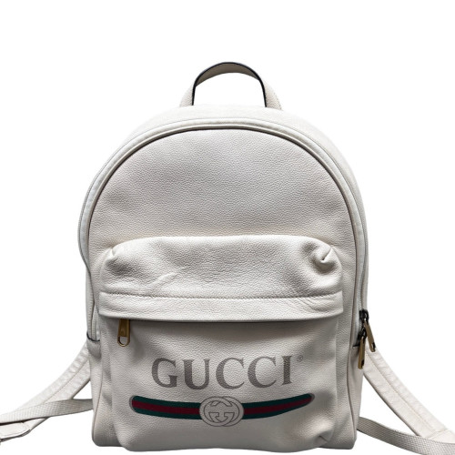 Gucci Backpack Grained Calfskin White