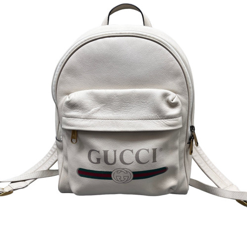 Gucci Backpack Grained Calfskin White