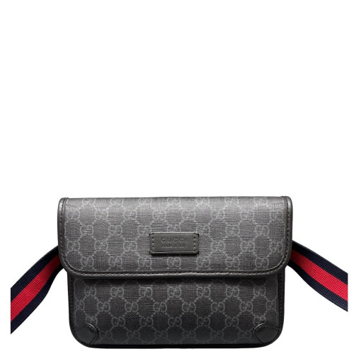 Gucci Web Waist Belt Bag Calfskin Black
