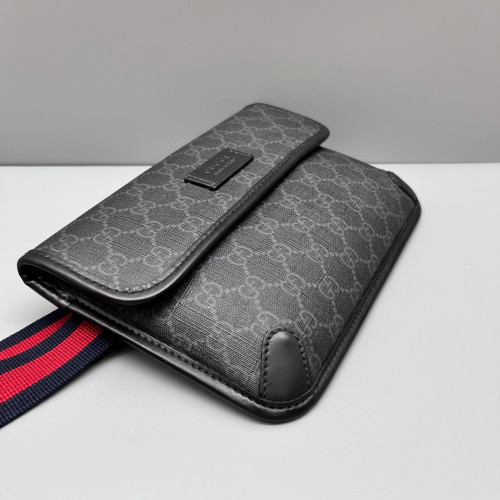 Gucci Web Waist Belt Bag Calfskin Black