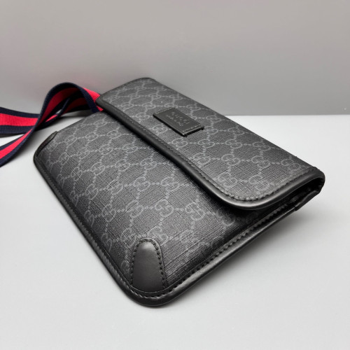 Gucci Web Waist Belt Bag Calfskin Black