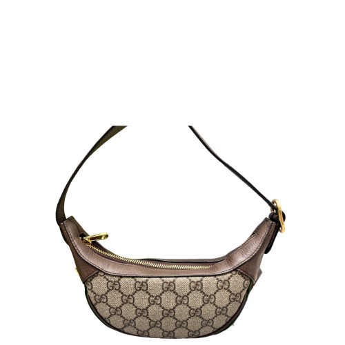 Gucci Mini Ophidia Half Moon Hobo GG Supreme Monogram Beige Brown