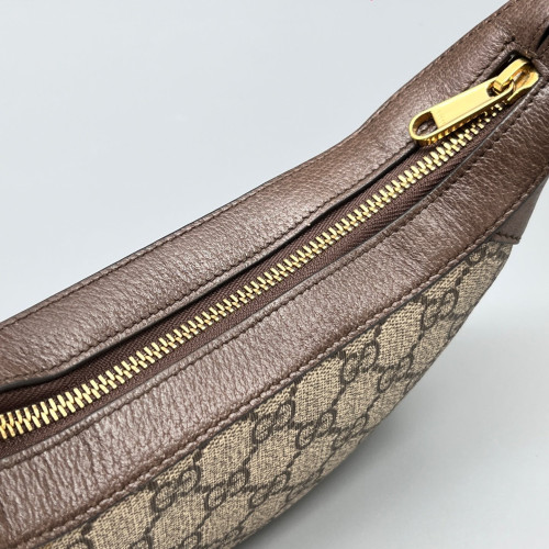 Gucci Mini Ophidia Half Moon Hobo GG Supreme Monogram Beige Brown