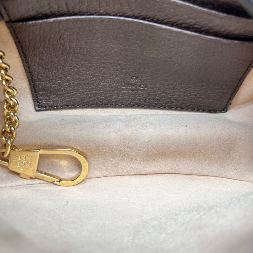 Gucci Mini Ophidia Half Moon Hobo GG Supreme Monogram Beige Brown