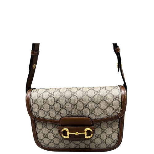 Gucci Medium Horsebit 1955 GG Supreme Monogram Brown