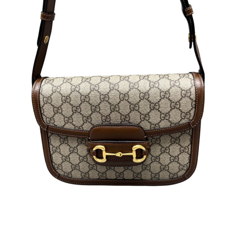 Gucci Medium Horsebit 1955 GG Supreme Monogram Brown