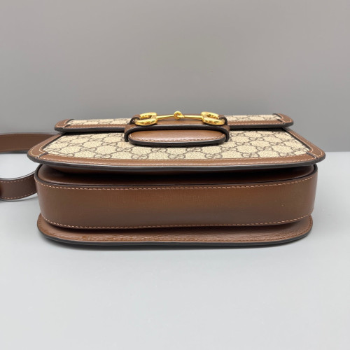 Gucci Medium Horsebit 1955 GG Supreme Monogram Brown