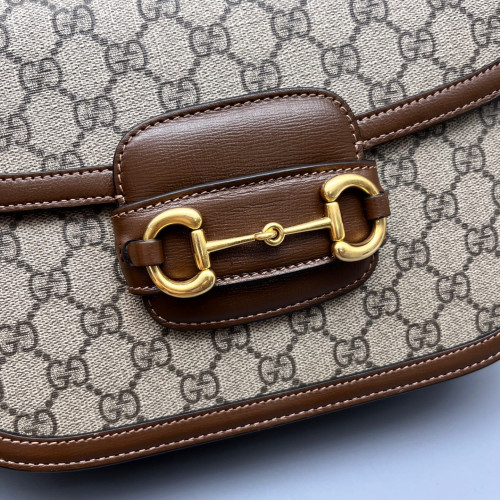 Gucci Medium Horsebit 1955 GG Supreme Monogram Brown
