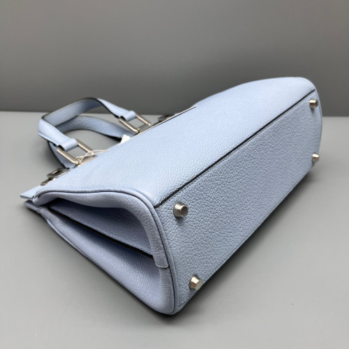 Gucci Small Zumi Top Handle Bag Grained Calfskin Light Blue