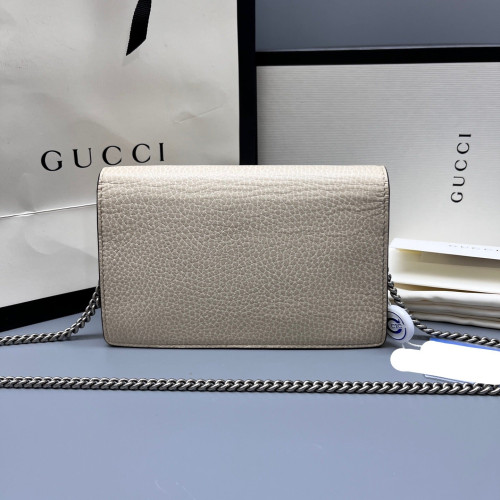 Gucci Super Mini Dionysus Grained Calfskin White