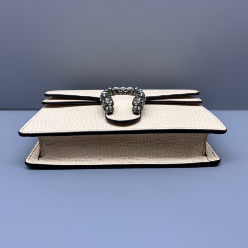 Gucci Super Mini Dionysus Grained Calfskin White