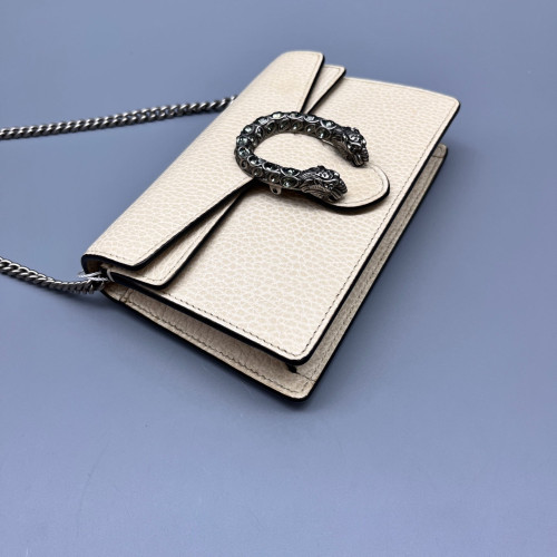 Gucci Super Mini Dionysus Grained Calfskin White
