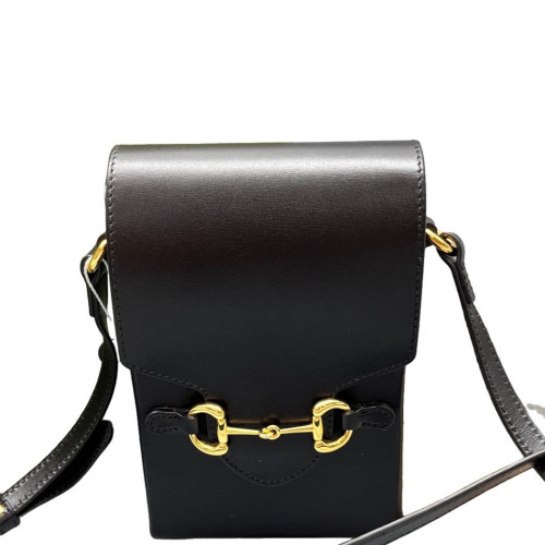 Gucci Mini Horsebit 1955 Crossbody Bag Calfskin Black