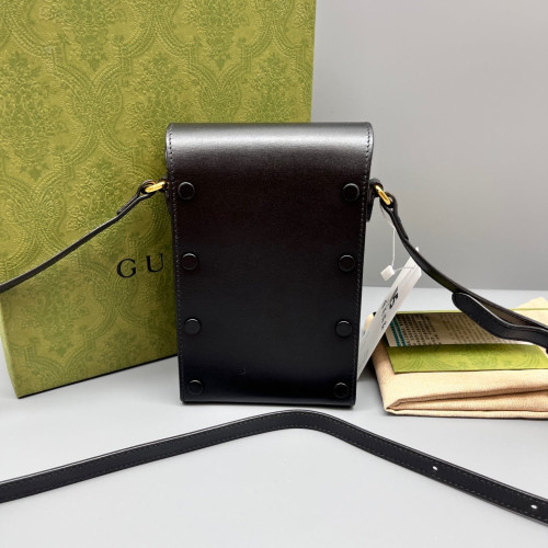 Gucci Mini Horsebit 1955 Crossbody Bag Calfskin Black