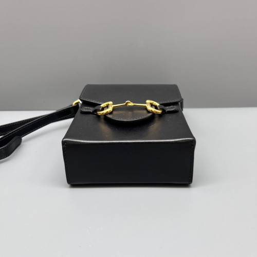 Gucci Mini Horsebit 1955 Crossbody Bag Calfskin Black