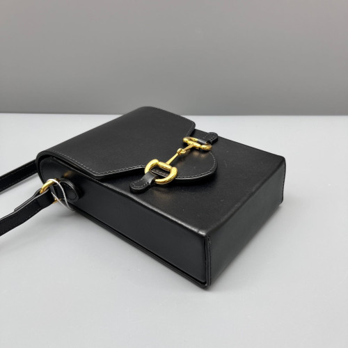 Gucci Mini Horsebit 1955 Crossbody Bag Calfskin Black