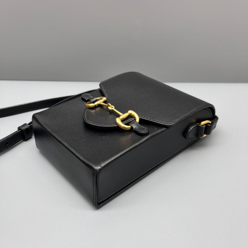 Gucci Mini Horsebit 1955 Crossbody Bag Calfskin Black