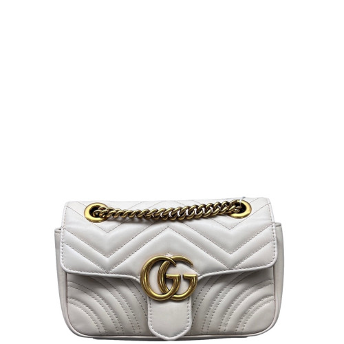 Gucci Matelasse Mini GG Marmont Calfskin White